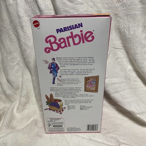 MATTEL Barbie Doll Parisian Dolls of the World Second Edition #9843 1990 - Picture 4 of 5